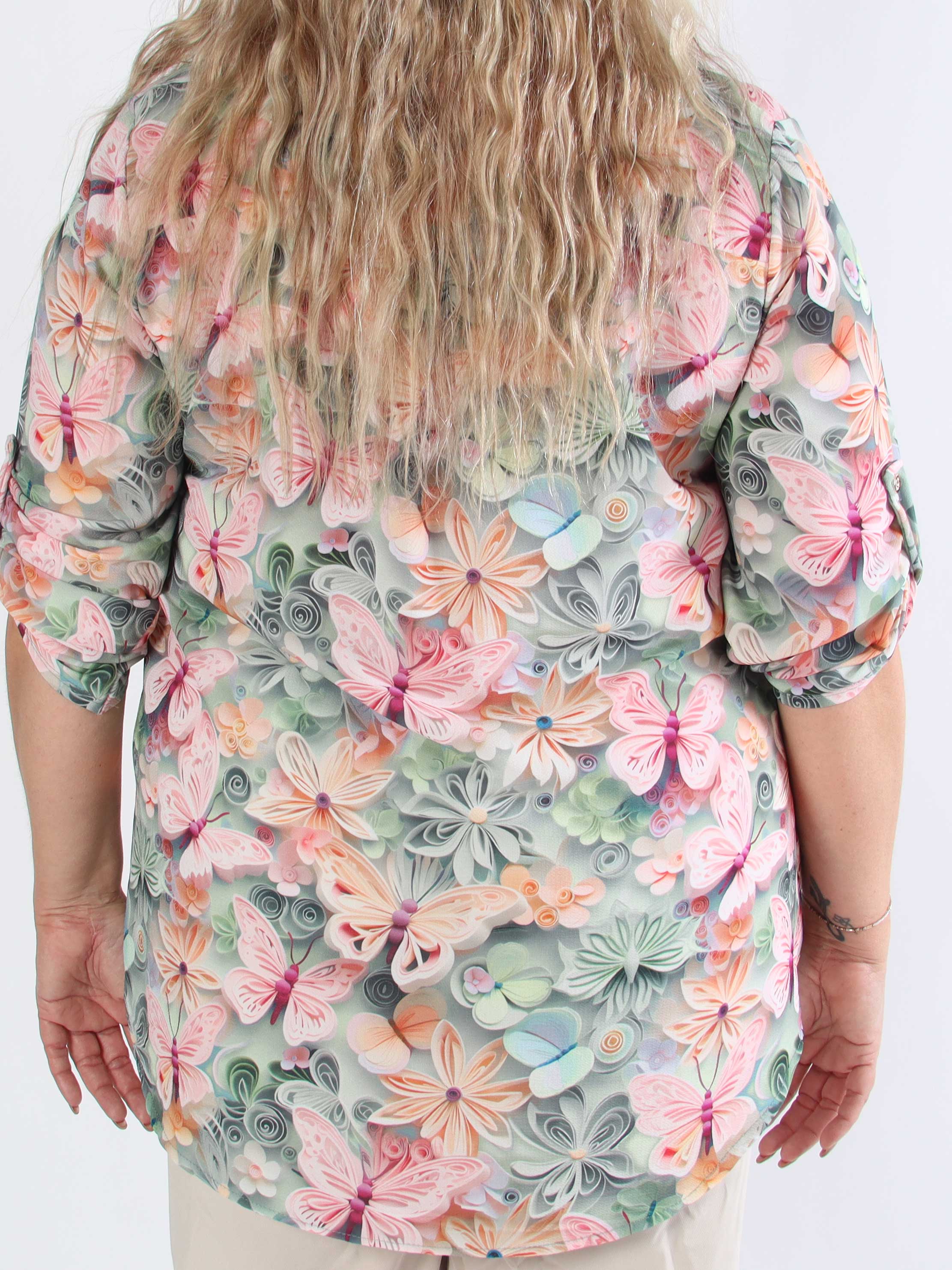 Vanesa Butterfly - Plus size tunika i viskos med fjärilsmönster